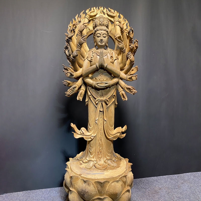 金丝楠乌木雕件《千手观音》,竹乡古韵工艺坊